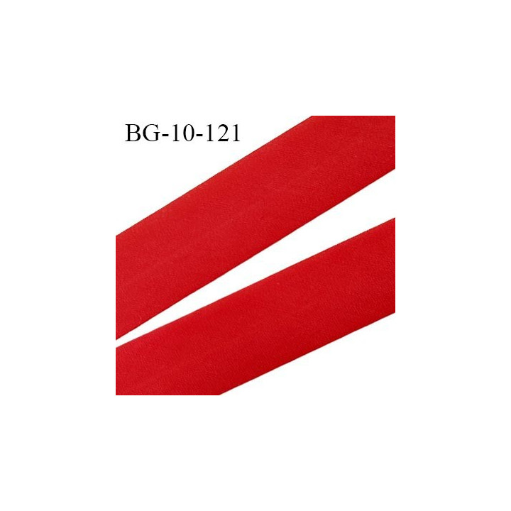 biais galon 10 mm pré plié  au dos 2 rabats de 10 mm  coton polyester couleur rouge largeur 10 mm prix au mètre