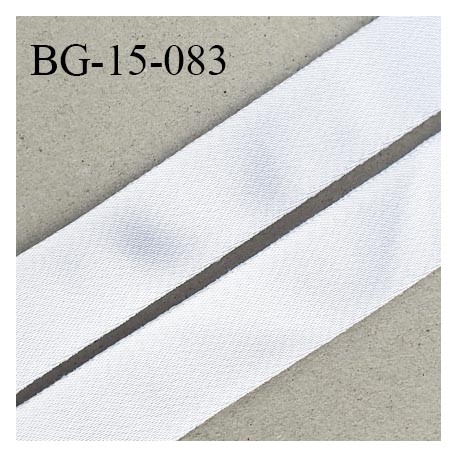 Devant bretelle 15 mm en polyamide attache bretelle rigide pour anneaux couleur blanc satiné haut de gamme prix au mètre