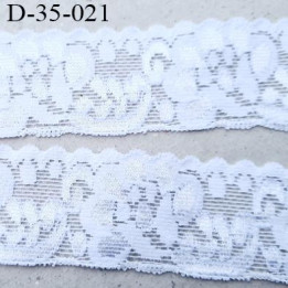 Dentelle 35 mm lycra blanc élastique extensible souple largeur 35 mm  prix au mètre