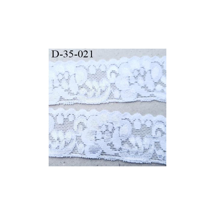 Dentelle 35 mm lycra blanc élastique extensible souple largeur 35 mm  prix au mètre