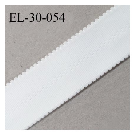 Elastique 30 mm lingerie et bretelle SG haut de gamme couleur blanc fabriqué en France prix au mètre