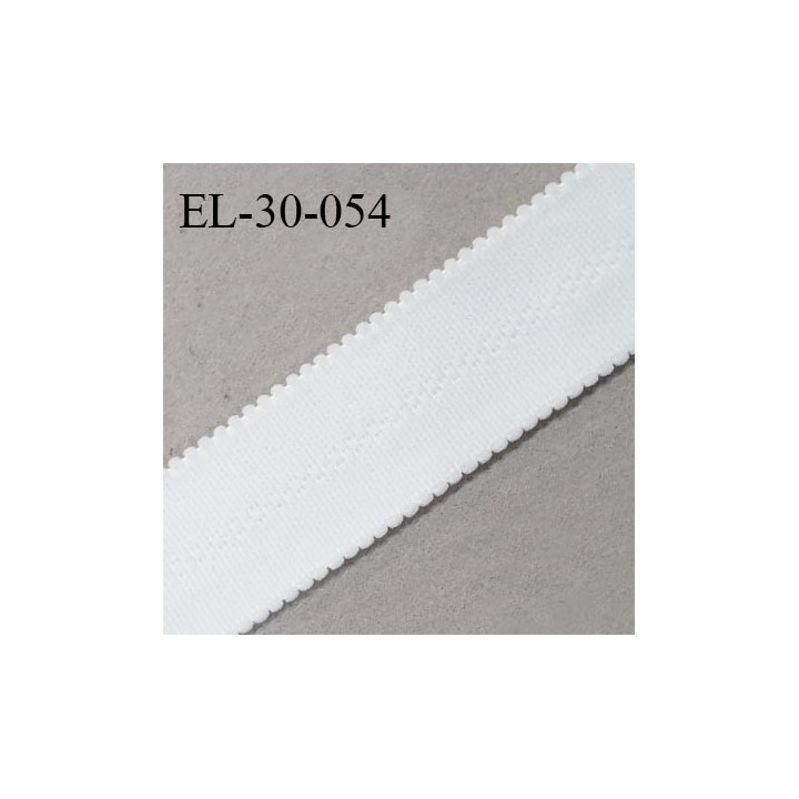 Elastique 30 mm lingerie et bretelle SG haut de gamme couleur blanc fabriqué en France prix au mètre