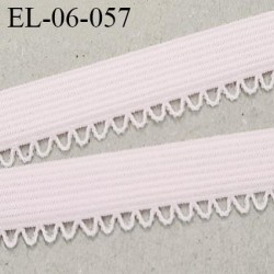 Elastique lingerie picot 6 mm + 2 mm picot couleur rose pétale grande marque largeur 6 mm + 2 prix au mètre
