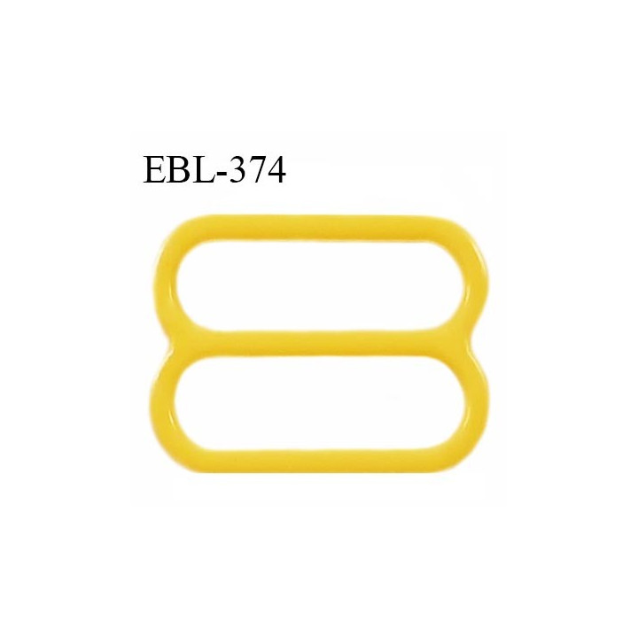 Réglette 19 mm de réglage bretelle en pvc jaune largeur intérieure 19 mm hauteur 16 mm largeur extérieure 22 mm prix à l'unité