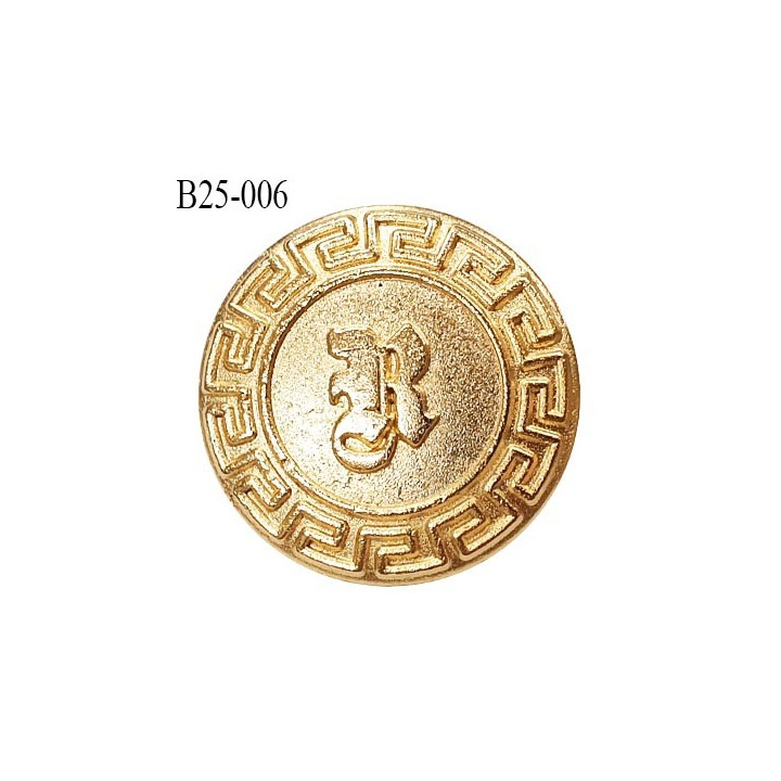 Bouton 25 mm en métal couleur doré accroche avec un anneau diamètre 25 mm épaisseur 2.8 mm prix à l'unité