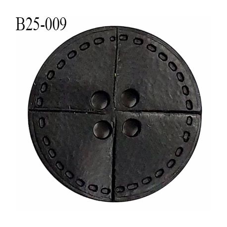 Bouton 25 mm en pvc couleur noir 4 trous diamètre 25 mm épaisseur 4 mm prix à l'unité