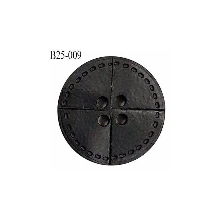 Bouton 25 mm en pvc couleur noir 4 trous diamètre 25 mm épaisseur 4 mm prix à l'unité