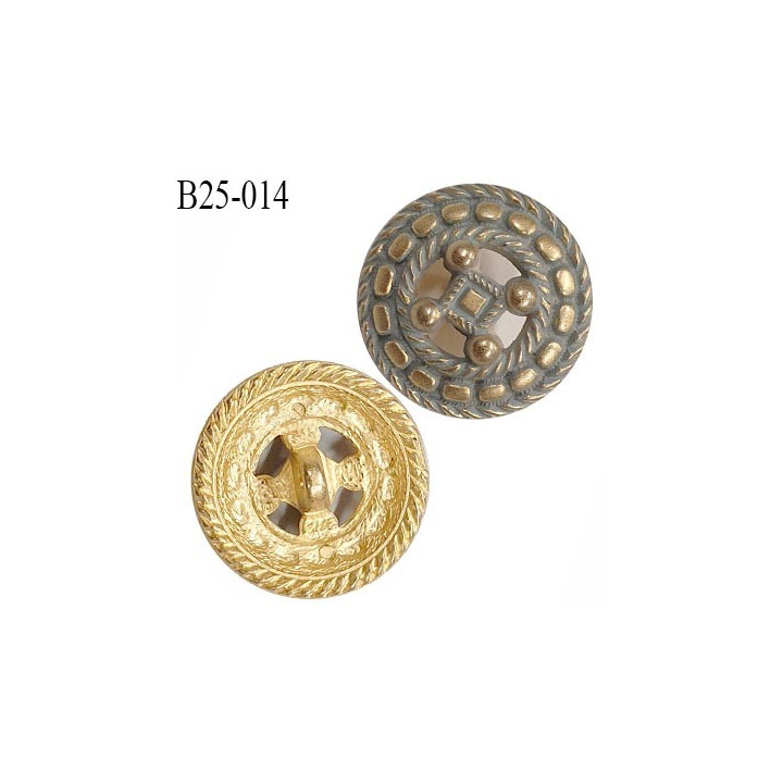 Bouton 25 mm en pvc bombé effet métal doré vieilli accroche avec un anneau diamètre 25 mm épaisseur 7 mm prix à l'unité