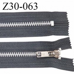 fermeture zip à glissière métal longueur 30 cm couleur gris foncé non séparable largeur 3.50 cm largeur du zip 6 mm