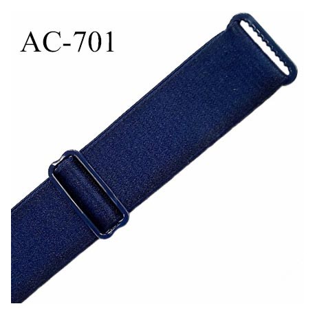 Bretelle 25 mm lingerie SG couleur bleu marine finition avec 2 barrettes PVC largeur 25 mm prix à la pièce