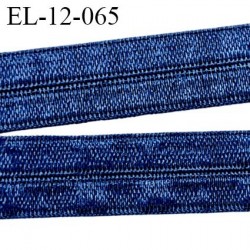 Elastique pré plié 12 mm  lingerie couleur bleu paradis grande marque fabriqué en France  largeur 12 mm prix au mètre