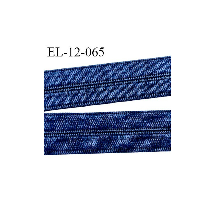 Elastique pré plié 12 mm  lingerie couleur bleu paradis grande marque fabriqué en France  largeur 12 mm prix au mètre