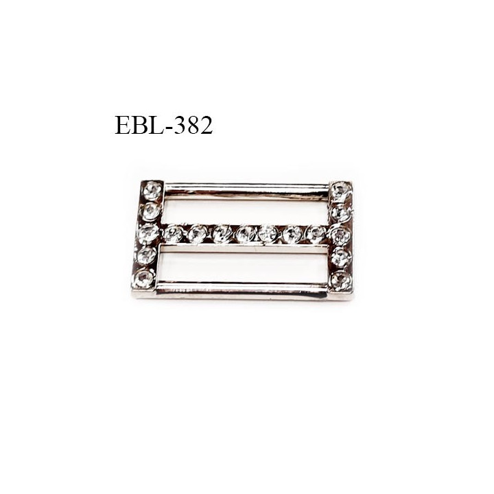 réglette 18 mm boucle de réglage de bretelle soutien gorge en pvc chromé passage 18 mm hauteur 15 mm largeur total 25 mm