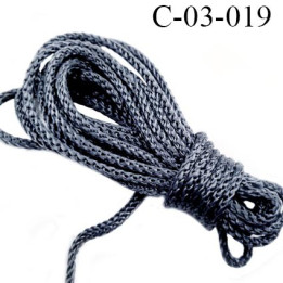 Cordon 3 mm polypropylène couleur gris très solide diamètre 3 mm  prix au mètre