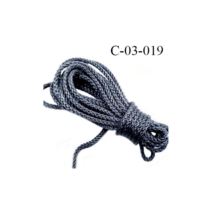 Cordon 3 mm polypropylène couleur gris très solide diamètre 3 mm  prix au mètre