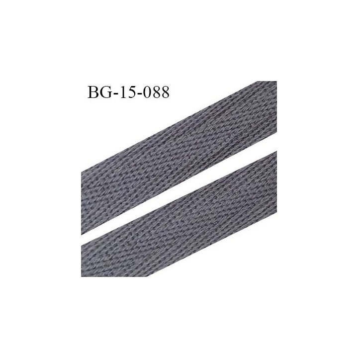 Biais sergé 15 mm galon 100 % coton couleur gris largeur 15 mm souple et très doux prix au mètre