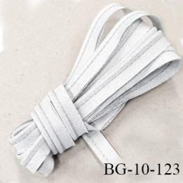 Passepoil 10 mm couleur blanc gris brillant lurex superbe largeur 10 mm  lien coton intérieur 2 mm  largeur 10 mm  prix du mètre