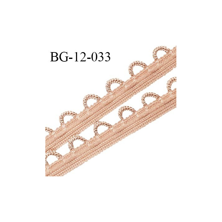 Galon boutonnière 12 mm lingerie haut de gamme couleur beige rosé ou caramel fabriqué en France prix au mètre
