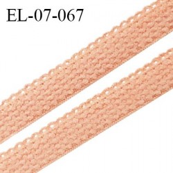 Elastique lingerie 7 mm + 2 mm picots couleur rose toucan grande marque fabriqué en France largeur 7 mm + 2 prix au mètre