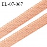 Elastique lingerie 7 mm + 2 mm picots couleur rose toucan grande marque fabriqué en France largeur 7 mm + 2 prix au mètre