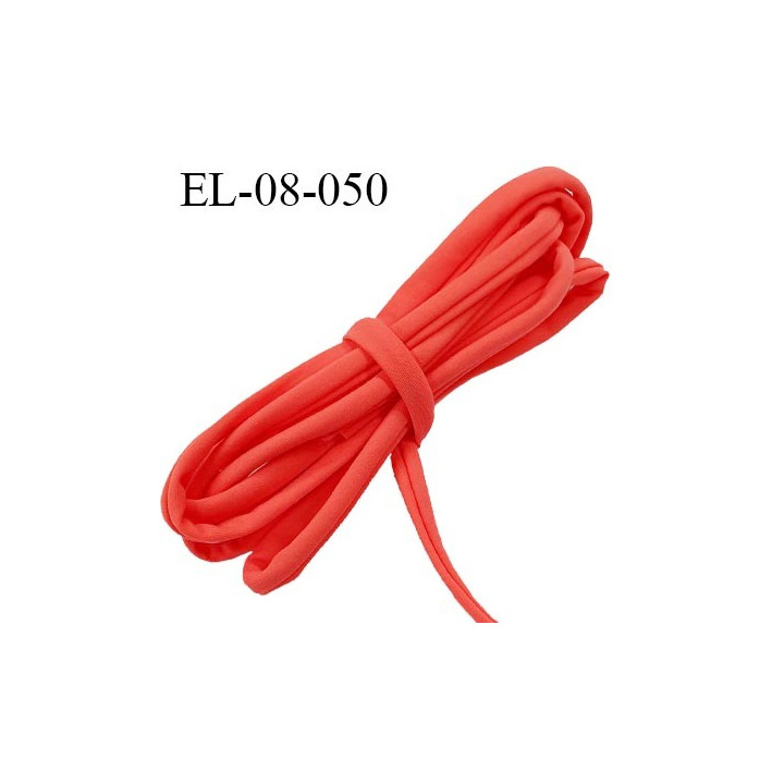 Cordon élastique 8 mm ou Cache Armature underwire casing galon couleur nectarine lycra extensible haut de gamme