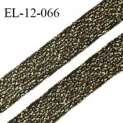 Elastique 12 mm lurex couleur noir et or largeur 12 mm prix au mètre