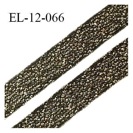 Elastique 12 mm couleur noir et pailleté doré largeur 12 mm prix au mètre