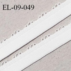 Elastique 9 mm haut de gamme bretelle et lingerie couleur blanc fabriqué en France prix au mètre