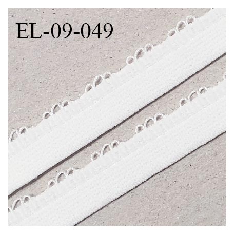 Elastique 9 mm haut de gamme bretelle et lingerie couleur blanc fabriqué en France prix au mètre