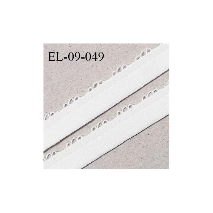 Elastique 9 mm haut de gamme bretelle et lingerie couleur blanc fabriqué en France prix au mètre