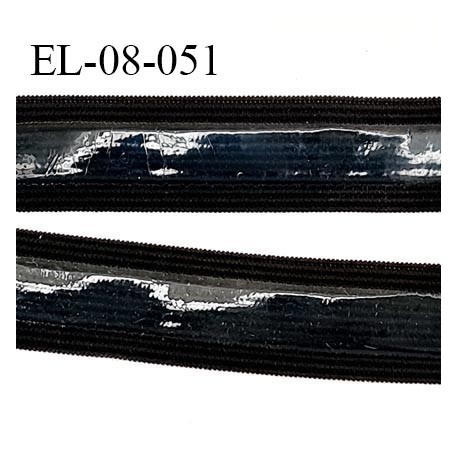 Elastique 8 mm anti-glisse couleur noir largeur 8 mm largeur de la bande anti glisse 5 mm prix au mètre