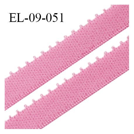 Elastique 9 mm bretelle et lingerie couleur rose fraise largeur 9 mm haut de gamme Fabriqué en France prix au mètre