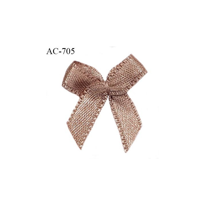 Noeud lingerie satin 20 mm couleur marron glacé haut de gamme largeur 20 mm hauteur 22 mm prix à l'unité