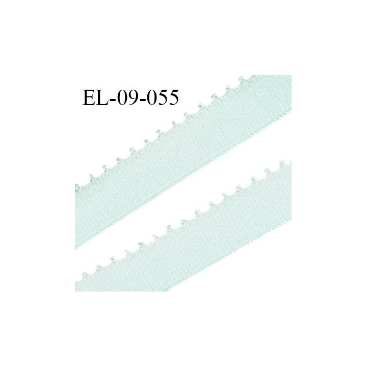Elastique 9 mm bretelle et lingerie couleur menthe douce largeur 9 mm haut de gamme Fabriqué en France prix au mètre