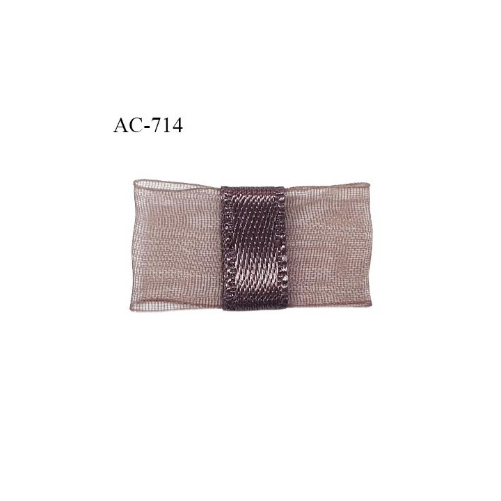 Noeud lingerie 24 mm haut de gamme en mousseline mate et centre satin couleur macchiato prix à l'unité