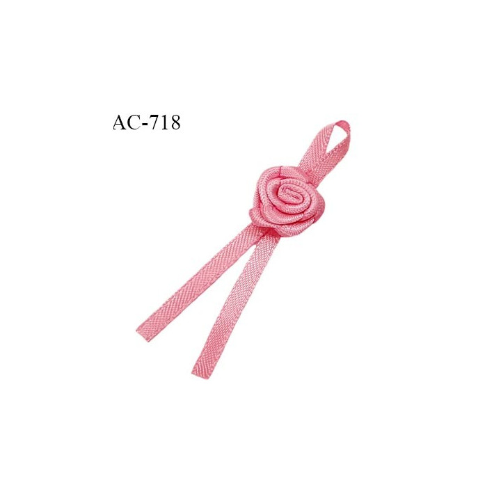 Noeud lingerie 55 mm haut de gamme rose en satin couleur rose longueur 55 mm largeur 20 mm prix à l'unité