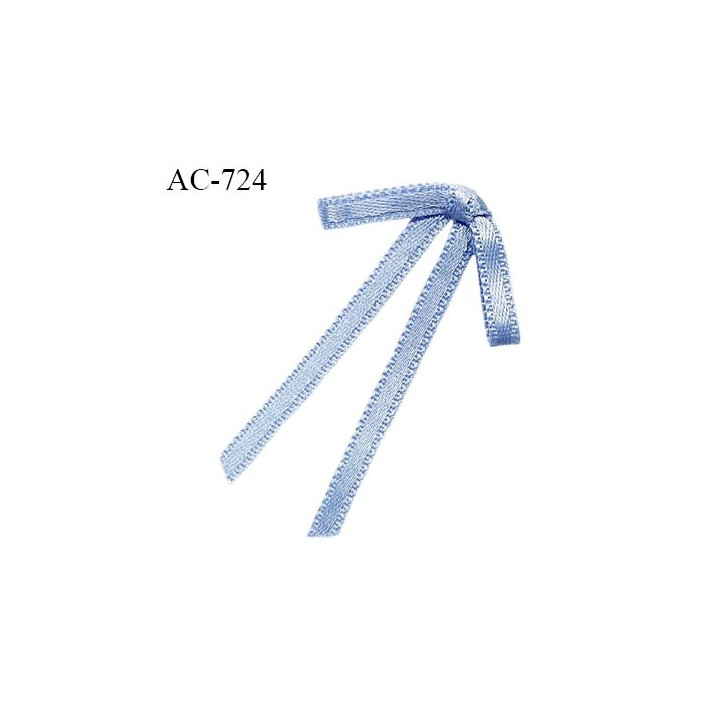 Noeud lingerie 28 mm satin haut de gamme boucles tombantes couleur bleu ciel largeur 28 mm hauteur 45 mm prix à l'unité
