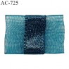 Noeud lingerie 20 mm haut de gamme en mousseline mate et centre satin couleur bleu vert hauteur 14 mm prix à l'unité