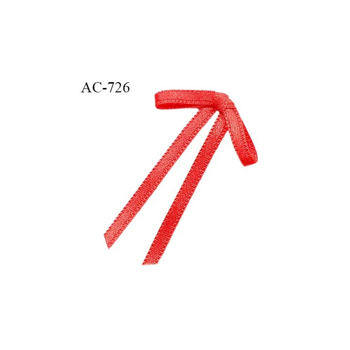 Noeud lingerie 28 mm satin haut de gamme boucles tombantes couleur rouge largeur 28 mm hauteur 45 mm prix à l'unité