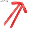 Noeud lingerie 28 mm satin haut de gamme boucles tombantes couleur rouge largeur 28 mm hauteur 45 mm prix à l'unité