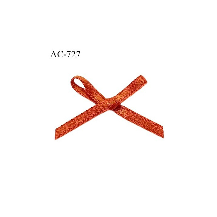 Noeud lingerie satin 32 mm couleur orange cuivré haut de gamme largeur 32 mm hauteur 25 mm prix à l'unité