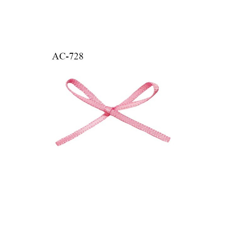 Noeud lingerie satin 32 mm couleur rose fraise haut de gamme largeur 32 mm hauteur 20 mm prix à l'unité
