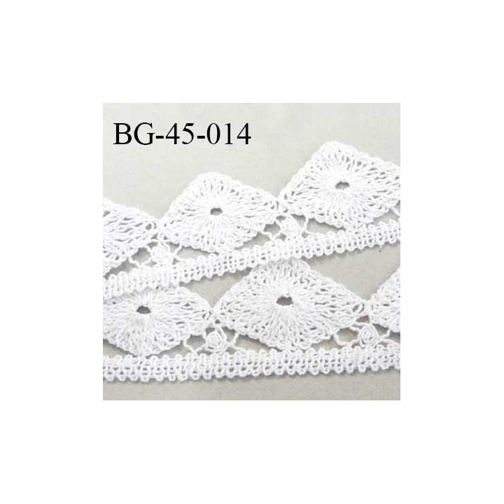 Galon dentelle crochet largeur 45 mm en coton couleur écru prix au mètre
