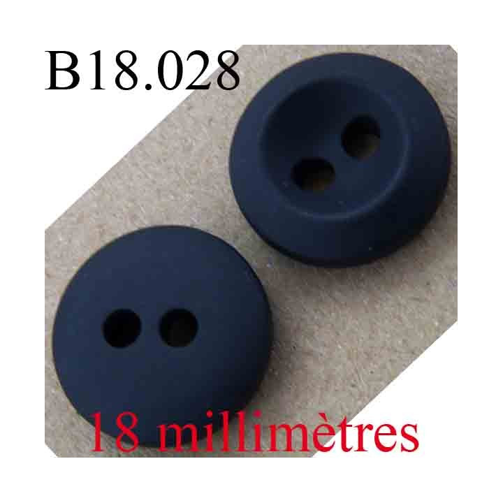 bouton 18 mm couleur noir 2 trous diamètre 18 mm