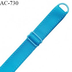 Bretelle lingerie SG 16 mm très haut de gamme couleur bleu pacifique avec 1 barrette + 1 anneau prix à l'unité