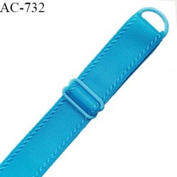 Bretelle lingerie SG 19 mm très haut de gamme couleur bleu pacifique avec 1 barrette + 1 anneau prix à l'unité