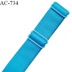Bretelle lingerie SG 24 mm très haut de gamme couleur bleu pacifique avec 2 barrettes prix à l'unité