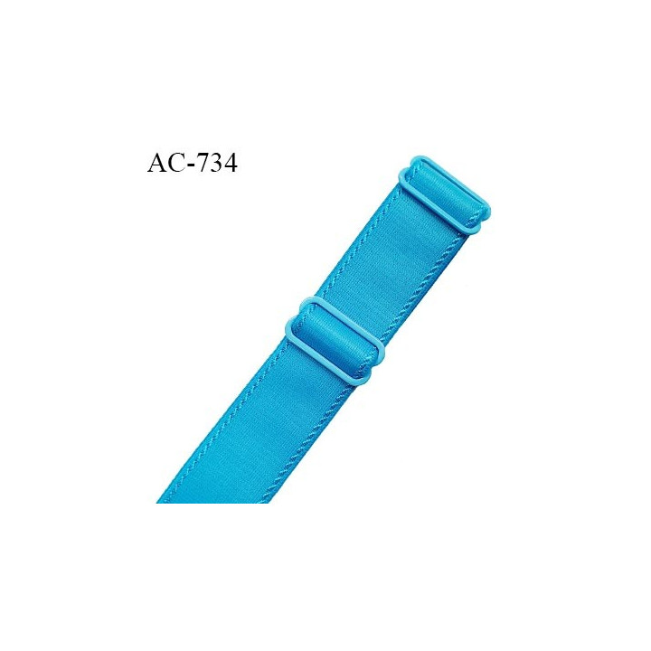 Bretelle lingerie SG 24 mm très haut de gamme couleur bleu pacifique avec 2 barrettes prix à l'unité