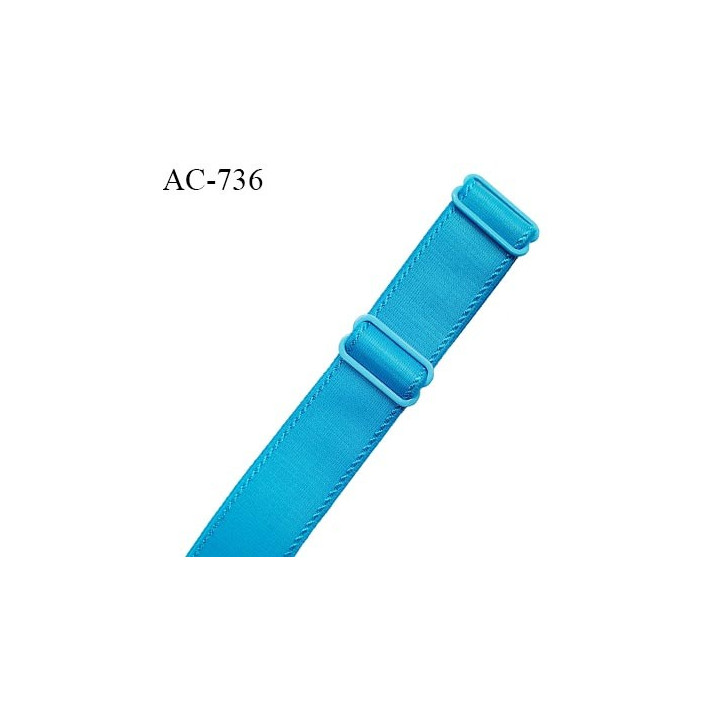 Bretelle lingerie SG 19 mm très haut de gamme couleur bleu pacifique avec 2 barrettes prix à l'unité