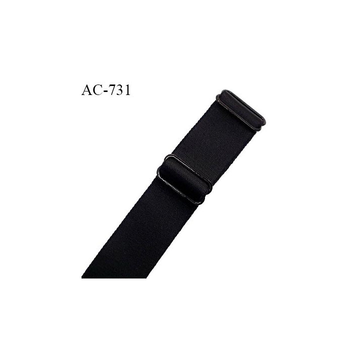 Bretelle lingerie SG 24 mm très haut de gamme couleur noir avec 2 barrettes prix à l'unité